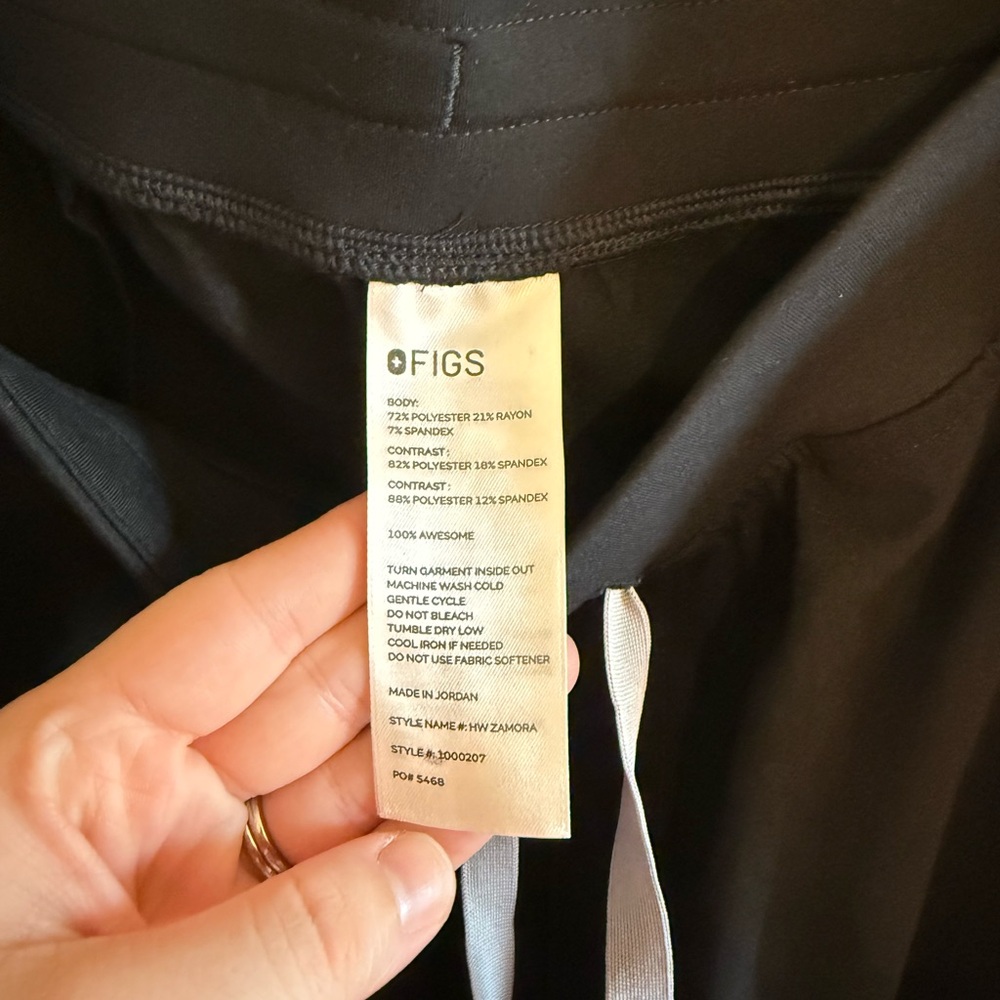 Figs • High Waisted Black Zamora Jogger Medical Scrub Pant Office Nurse Sz Med - Picture 14 of 14